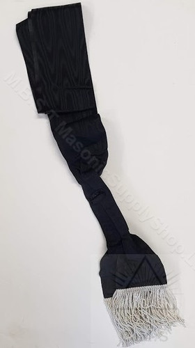  Sword Sash  Black with White Fringe