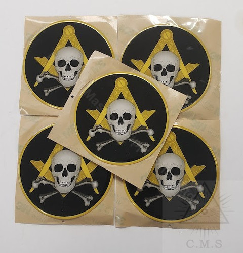 Car Decal  Square and Compass with Skull & Crossed Bone