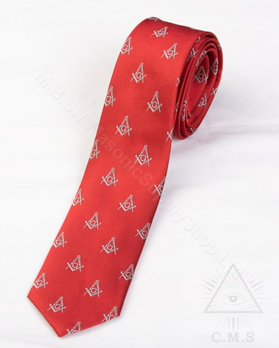 Masonic Red Tie   silk