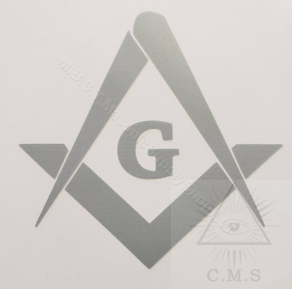 thumbnail image 2 of Masonic Master Mason Square & Compass Car Emblem – Silver Chrome Cut Out Badge DMCE19 2 of 2