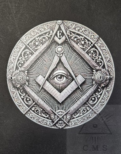  Silver  Masonic Wall Plaque   All Seeing Eye Design