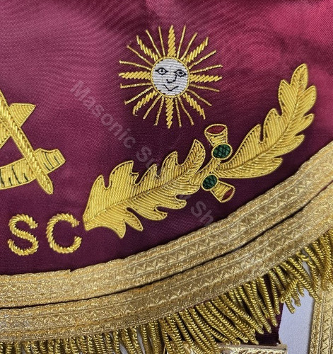  Scottish  Past Master Apron Burgundy red  