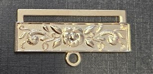  JEWEL  SCROLLED BOTTOM BAR  GOLD