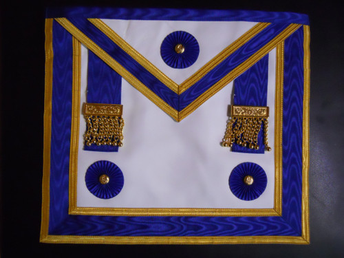 Centennial MM Apron Royal Blue Gold Trim, Real Leather