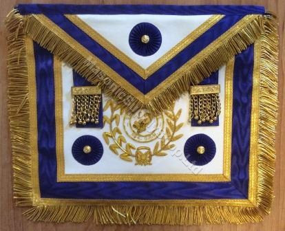 Centennial Apron Royal Blue with Lodge Badge   Real Leather