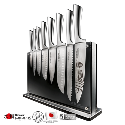 Baccarat Damashiro Nami Knife Block 9 Piece