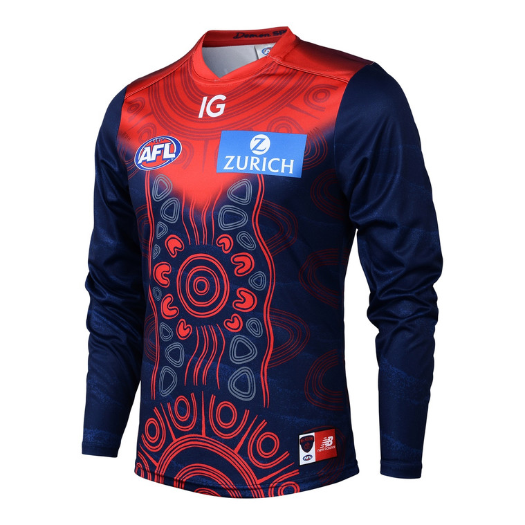 Melbourne Demons Adult 2023 Indigenous Long Sleeve Home Guernsey