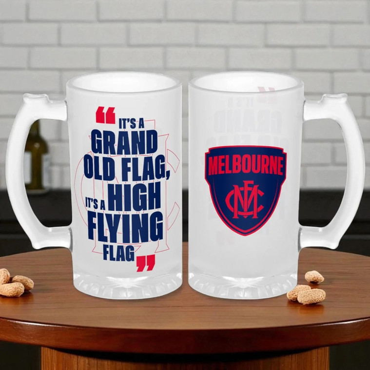 Melbourne Demons Frosted Stein Glass