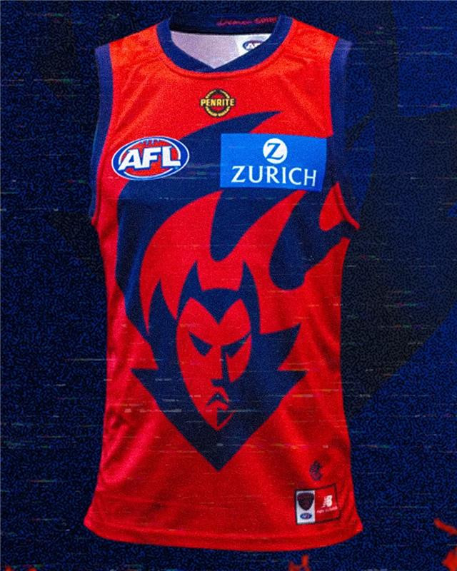 Melbourne Demons 26 Youth Red Flamehead Guernsey