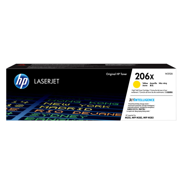 HP 206X LaserJet M282/M283/M255 High Yield Yellow Toner (W2112X) - 2.4K