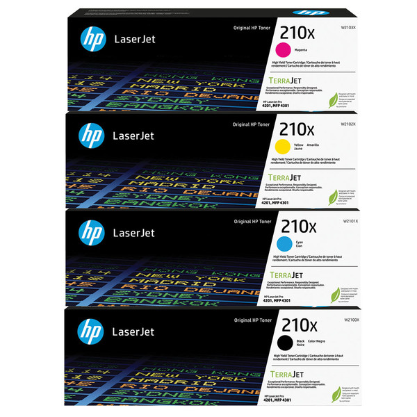 BUNDLE HP 210X LaserJet 4201/4301 High Yield Toner Cartridge Set (Black & Colours)