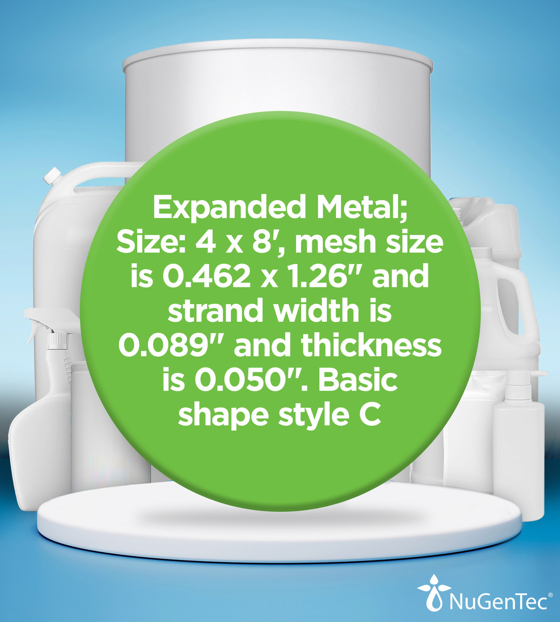 Expanded Metal; Size 4 x 8', mesh size is 0.462 x 1.26" and strand