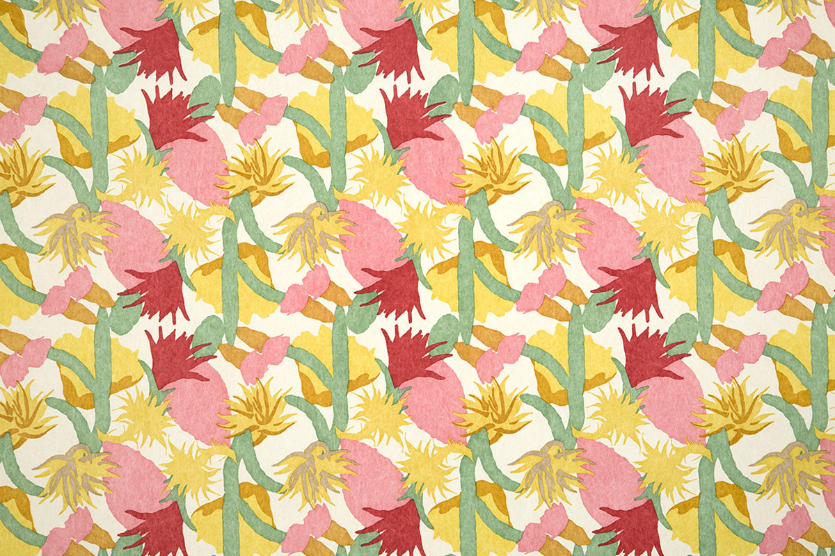 Cactus Flower Printed Wallpaper | Christopher Farr Cloth