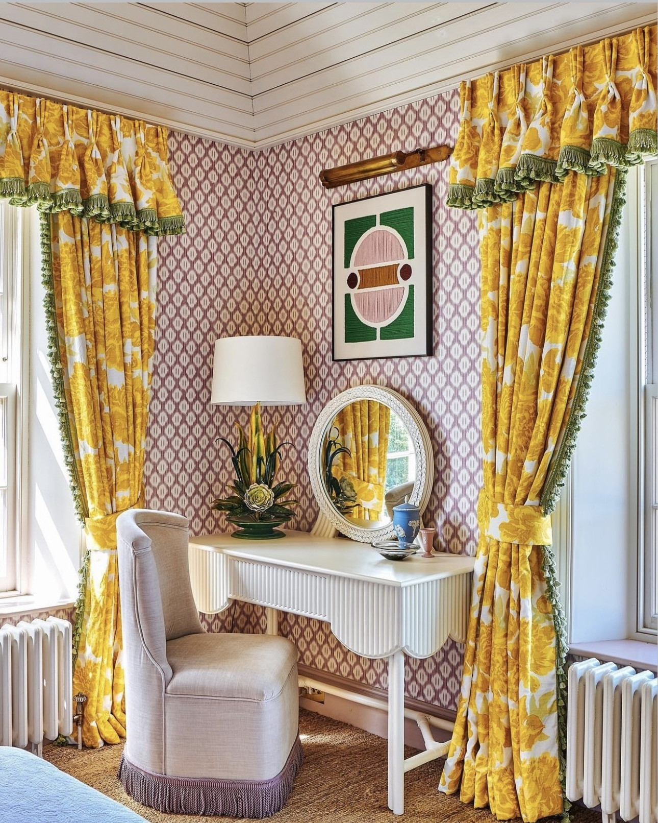 yellowpelota 6y 花柄 Peonies Printed Fabric – Floral Linen by Michael Szell Archive