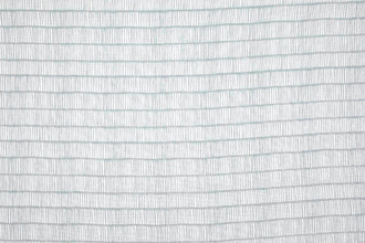 Crochet Printed Linen Fabric in Pale Blue, a light blue and white mix with a Scandi-style linear pattern, ideal for relaxed and airy interiors.