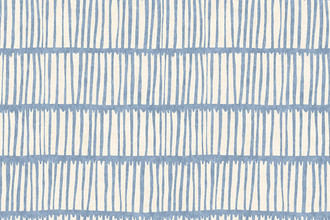 Crochet Printed Wallpaper in Cobalt, showcasing a rich blue and white linear pattern, perfect for creating a bold and sophisticated statement in modern spaces.