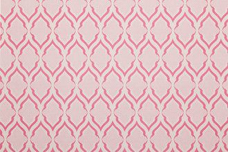 Ravenna Wallpaper in Fuchsia – vibrant print and off-white interlocking ikat pattern creates a bold, graphic texture with a contemporary edge.