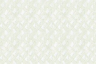 Belge printed wallpaper by Barron & Larcher for Christopher Farr Cloth – Thyme colour-way featuring soft green and white tones with a geometric dots and lines pattern.