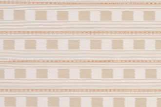 Lost and Found Perennials® Performance Weave in Latte, showcasing a neutral, warm check pattern with contrasting stripes, perfect for adding sophistication and depth to any space.