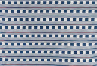 Lost and Found Perennials® Performance Weave in Blue, with a bold check pattern and contrasting blue and neutral stripes, offering a refined and vibrant design for both residential and commercial spaces.