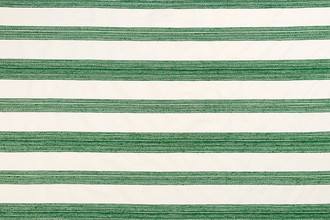 Nomad Woven Fabric in Green – a textured wide-stripe weave in layered green and neutral tones, perfect for refined upholstery.