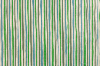 And Objects Boundary striped linen fabric in blue and olive green and bright green hues, featuring a playful abstract stripe pattern, designed by And Objects for Christopher Farr Cloth. And Objects Boundary striped linen fabric in blue and olive green and bright green hues, featuring a playful abstract stripe pattern, designed by And Objects for Christopher Farr Cloth.