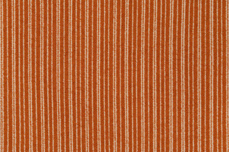Divide Woven Fabric in Orange, showcasing rich terracotta-orange and beige stripes, creating warmth and depth with a contemporary textured finish.