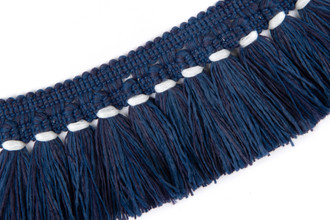 Soft blue Hula Fringe Performance Trim with subtle white accents, offering a serene and calming aesthetic.