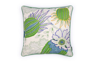 Green Cirque embroidered cushion by Alice Kettle limited edition textile design Edition 32