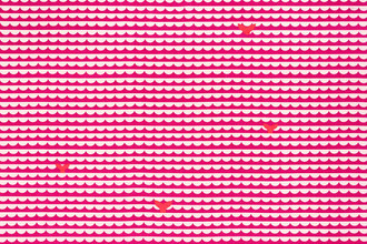 Pink and white scallop wave pattern with orange whale tails. Pink and white scallop wave pattern with orange whale tails.