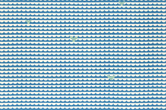 Blue and white scallop wave pattern with light green whale tails. Blue and white scallop wave pattern with light green whale tails.