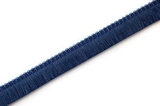 Chichi outdoor fringe trim in Azzurro dark side, a luxurious reversible performance fringe with contrasting blue tones, perfect for outdoor soft furnishings.