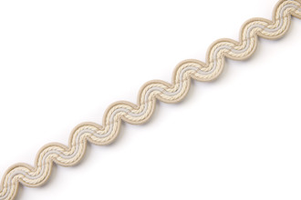 Tikal Twist performance trim by Christopher Farr Cloth, featuring a playful rope curved detail for outdoor and performance upholstery and furnishing edges, neutral.