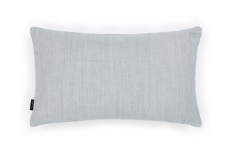 Soprano Pale Blue Linen Cushion with Caravanne Embroidered Natural Border Trim two Stripes