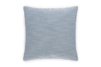 Maroma box cushion 45x45cm in turchese with Xela chevron border trim in durable outdoor fabric