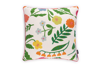 Array embroidered cushion green by Alice Kettle limited edition botanical design Edition 1