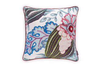 Carnival embroidered cushion aubergine by Alice Kettle limited edition handcrafted design Edition 08