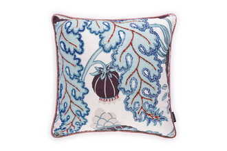 Carnival embroidered cushion aubergine by Alice Kettle limited edition handcrafted design Edition 10