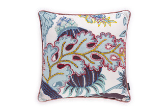 Carnival embroidered cushion aubergine by Alice Kettle limited edition handcrafted design Edition 13