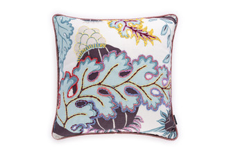 Carnival embroidered cushion aubergine by Alice Kettle limited edition handcrafted design Edition 09