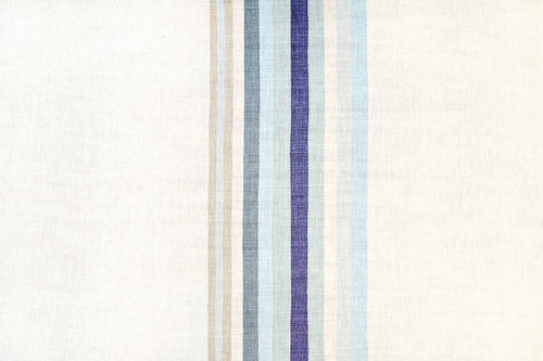 Vertical Printed Fabric in Ecru — a classic linen fabric with delicate vertical stripes in soft, neutral ecru hues, offering timeless elegance and versatility for various interior styles.