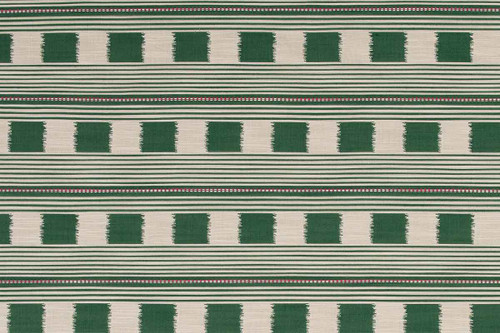 Lost and Found Perennials® Performance Weave in Verde, with a rich green and contrasting striped design, creating a vibrant, nature-inspired look ideal for high-traffic areas.