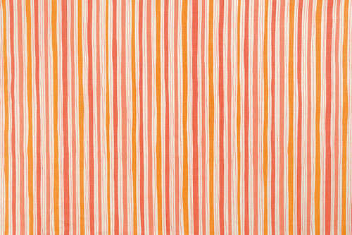 And Objects Boundary striped linen fabric in orange and coral hues, featuring a playful abstract stripe pattern, designed by And Objects for Christopher Farr Cloth. And Objects Boundary striped linen fabric in orange and coral hues, featuring a playful abstract stripe pattern, designed by And Objects for Christopher Farr Cloth.
