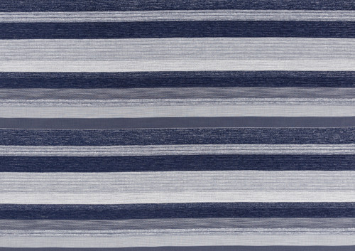 Maya Perennials® Performance Fabric in Azzurro, showcasing sea-toned stripes with a textured finish, ideal for high-traffic, design-led spaces.