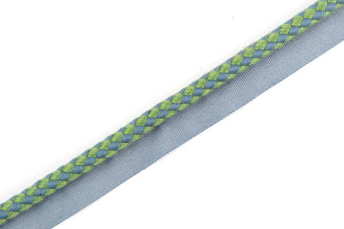 Circus Piping Trim in Green, featuring a lively two-tone check in green and blue, perfect for enhancing upholstery, drapery, and other interior details with a contemporary edge.