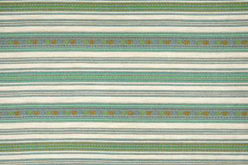 Romany Printed Weave in Aqua – soft stripes of pale aqua and ivory create a refreshing, understated pattern with a calm, coastal feel.