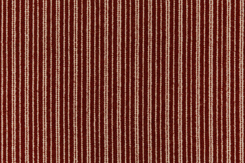 Divide Woven Fabric in Terracotta, with deep clay red and neutral stripe tones in a textured weave, ideal for warm, rustic interior styling.