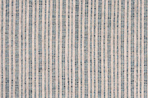 Textured stripe in pale blue with speckles of indigo in the yarn.