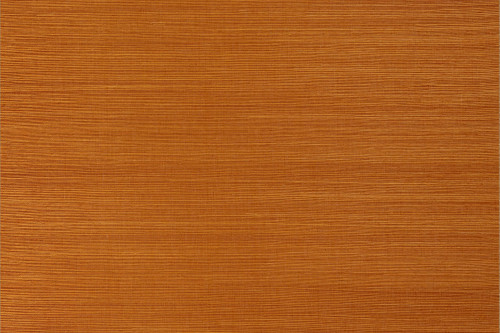 Textured orange-brown sisal grasscloth wallpaper with horizontal weave.