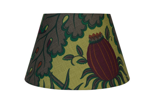 Christopher Farr Cloth Carnival Wine fabric laminated lampshade made from linen fabric, suitable for table or floor lamp use.